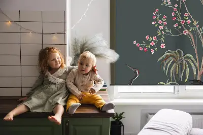 Unutarnja rolo zavjesa za prozor Ptice kraj grma ruže