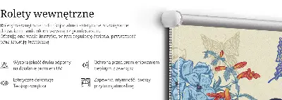 Platnena rolo zavjesa Ptice među cvijećem