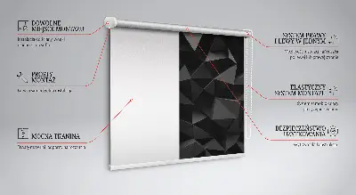 Unutarnja zatamnjujuća rolo zavjesa Crni origami