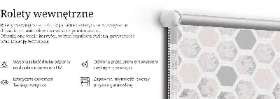 Unutarnja zatamnjujuća rolo zavjesa za prozor Šesterokuti