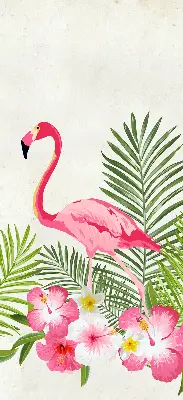 Platnena zatamnjujuća rolo zavjesa Flamingosi po lišću