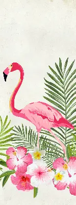 Platnena zatamnjujuća rolo zavjesa Flamingosi po lišću