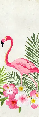 Platnena zatamnjujuća rolo zavjesa Flamingosi po lišću