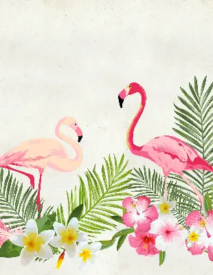 Platnena zatamnjujuća rolo zavjesa Flamingosi po lišću