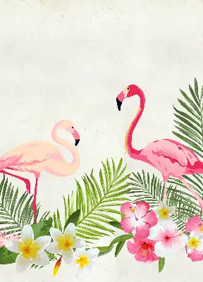 Platnena zatamnjujuća rolo zavjesa Flamingosi po lišću