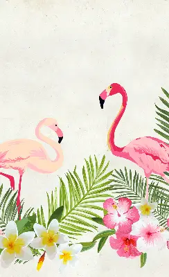 Platnena zatamnjujuća rolo zavjesa Flamingosi po lišću