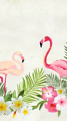 Platnena zatamnjujuća rolo zavjesa Flamingosi po lišću