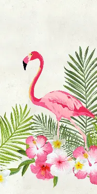 Platnena zatamnjujuća rolo zavjesa Flamingosi po lišću
