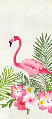 Platnena zatamnjujuća rolo zavjesa Flamingosi po lišću