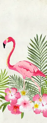 Platnena zatamnjujuća rolo zavjesa Flamingosi po lišću
