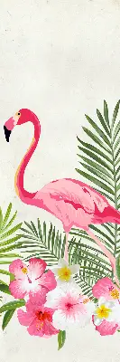 Platnena zatamnjujuća rolo zavjesa Flamingosi po lišću