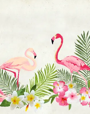 Platnena zatamnjujuća rolo zavjesa Flamingosi po lišću