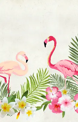 Platnena zatamnjujuća rolo zavjesa Flamingosi po lišću
