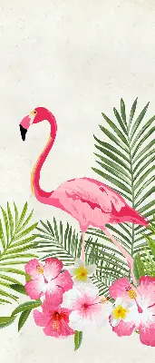 Platnena zatamnjujuća rolo zavjesa Flamingosi po lišću
