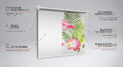 Platnena zatamnjujuća rolo zavjesa Flamingosi po lišću