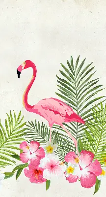 Platnena zatamnjujuća rolo zavjesa Flamingosi po lišću