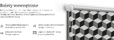 Unutarnja zatamnjujuća rolo zavjesa za prozor 3D kocke