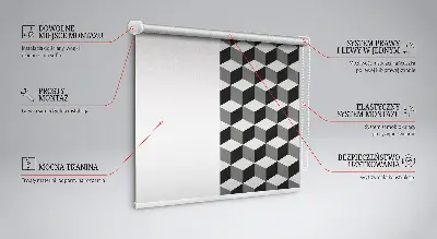 Unutarnja zatamnjujuća rolo zavjesa za prozor 3D kocke