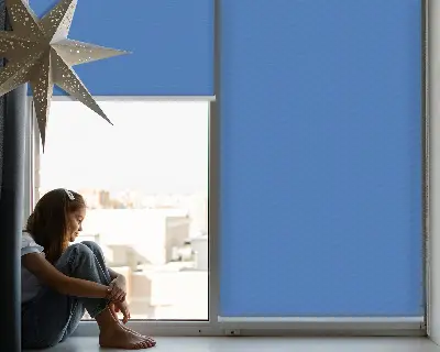 Unutarnja zatamnjujuća rolo zavjesa za prozor Plava