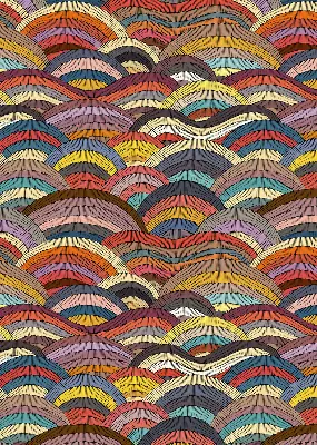 Zatamnjujuća rolo zavjesa za balkonska vrata Valovi i polukrugovi