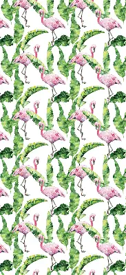 Zatamnjujuća rolo zavjesa za balkonska vrata Flamingosi po lišću
