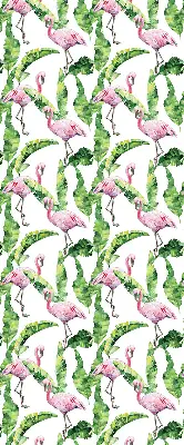 Zatamnjujuća rolo zavjesa za balkonska vrata Flamingosi po lišću