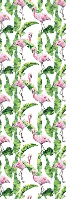Zatamnjujuća rolo zavjesa za balkonska vrata Flamingosi po lišću