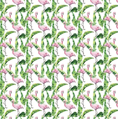 Zatamnjujuća rolo zavjesa za balkonska vrata Flamingosi po lišću