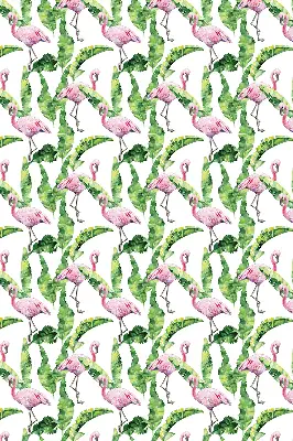 Zatamnjujuća rolo zavjesa za balkonska vrata Flamingosi po lišću