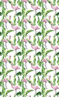 Zatamnjujuća rolo zavjesa za balkonska vrata Flamingosi po lišću