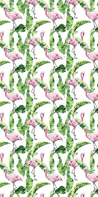 Zatamnjujuća rolo zavjesa za balkonska vrata Flamingosi po lišću