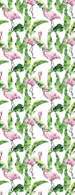 Zatamnjujuća rolo zavjesa za balkonska vrata Flamingosi po lišću