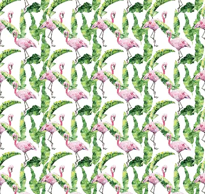 Zatamnjujuća rolo zavjesa za balkonska vrata Flamingosi po lišću