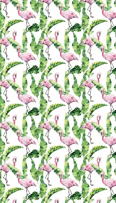 Zatamnjujuća rolo zavjesa za balkonska vrata Flamingosi po lišću
