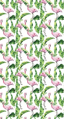 Zatamnjujuća rolo zavjesa za balkonska vrata Flamingosi po lišću