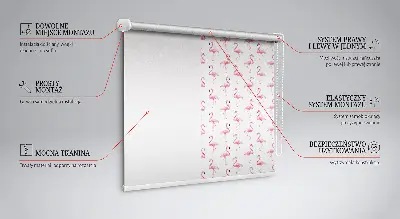 Unutarnja zatamnjujuća rolo zavjesa za prozor Flamingosi