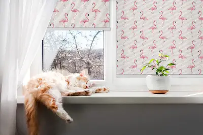 Unutarnja zatamnjujuća rolo zavjesa za prozor Flamingosi