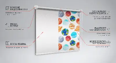 Zatamnjujuća rolo zavjesa za prozor Planeti