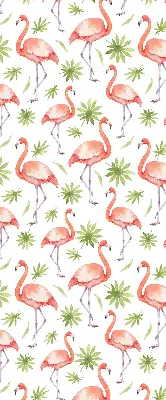 Platnena zatamnjujuća rolo zavjesa Flamingo i lišće