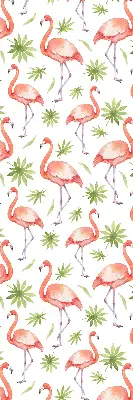 Platnena zatamnjujuća rolo zavjesa Flamingo i lišće