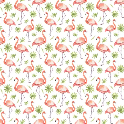 Platnena zatamnjujuća rolo zavjesa Flamingo i lišće