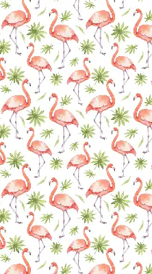 Platnena zatamnjujuća rolo zavjesa Flamingo i lišće