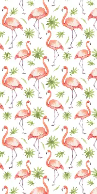 Platnena zatamnjujuća rolo zavjesa Flamingo i lišće