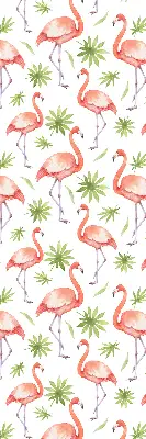 Platnena zatamnjujuća rolo zavjesa Flamingo i lišće