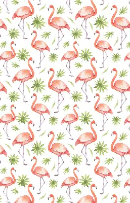Platnena zatamnjujuća rolo zavjesa Flamingo i lišće