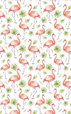 Platnena zatamnjujuća rolo zavjesa Flamingo i lišće