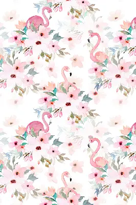 Unutarnja prozorska zatamnjujuća rolo zavjesa Flamingosi među cvijećem