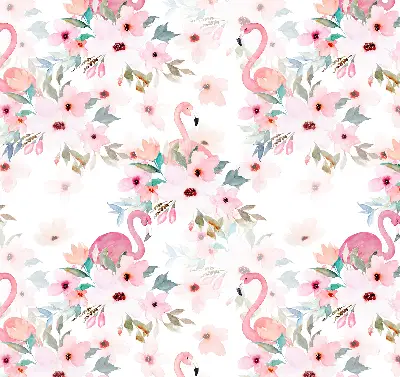 Unutarnja prozorska zatamnjujuća rolo zavjesa Flamingosi među cvijećem