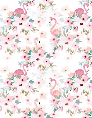Unutarnja prozorska zatamnjujuća rolo zavjesa Flamingosi među cvijećem