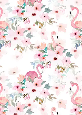 Unutarnja prozorska zatamnjujuća rolo zavjesa Flamingosi među cvijećem